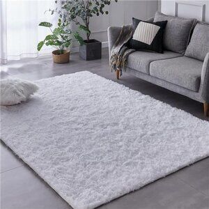 Soft Velvet Shag Area Rug Non Slip Fluffy Carpet for Bedroom Living Room Floor